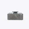 Large square OuterStone fire pit with integrated cooking grate and lava rocks